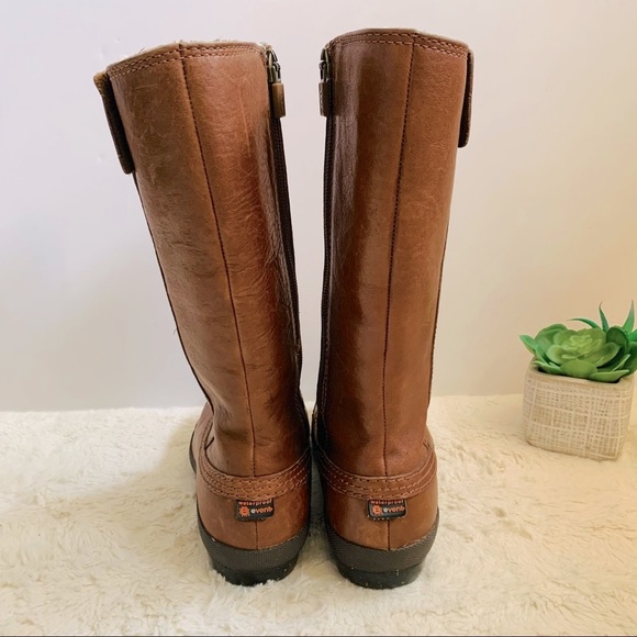 Ugg Belfair brown leather duck toe waterproof shearling boots - Picture 9 of 14